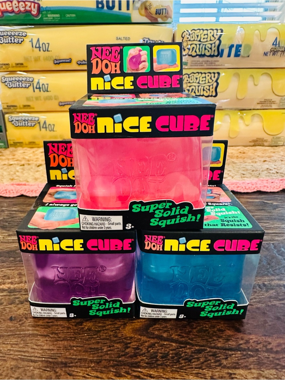 🩵🩷💜 Authentic NeeDoh Nice Cube Starter Set - Pink, Purple & Blue (Set) 💜🩷🩵